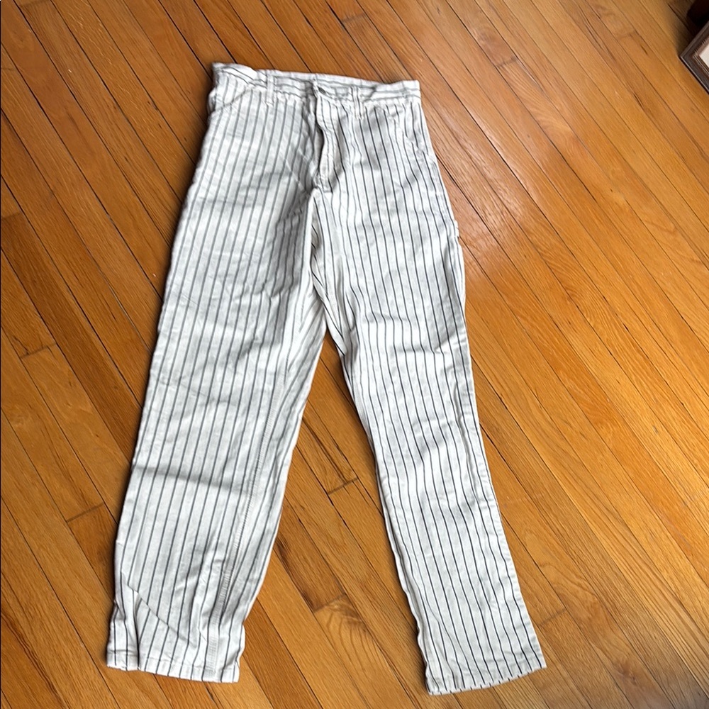 Striped White and Black Men's Pants